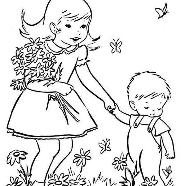 عکس دختر بهار نقاشی