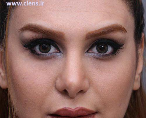 عکس لنز چشم سبز عسلی