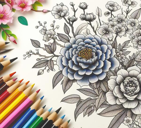 عکس گل برای نقاشی با مداد رنگی