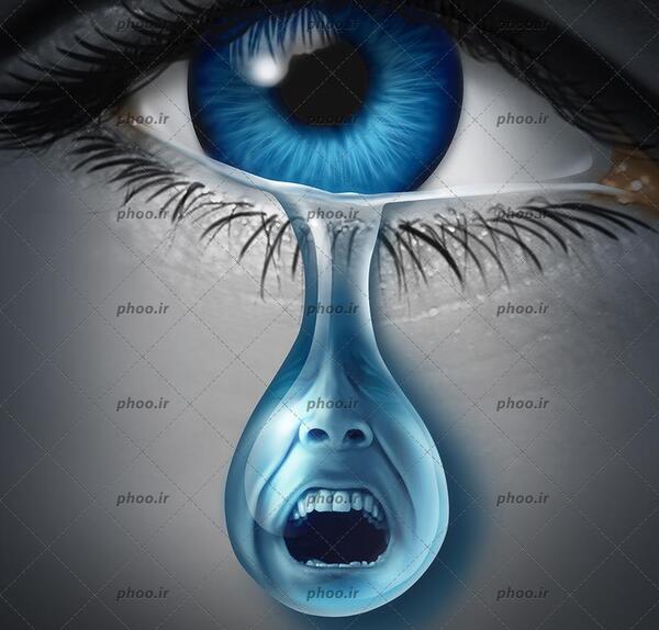 عکس چشم سبز با گریه