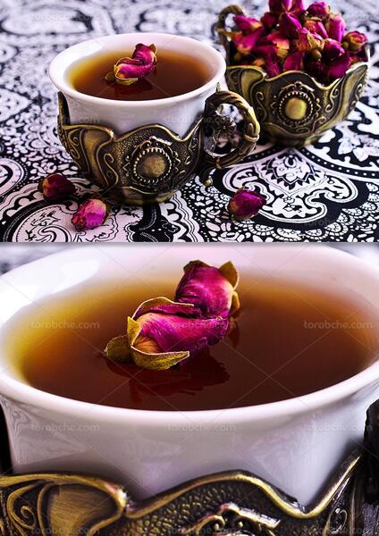 عکس فنجان چای و گل