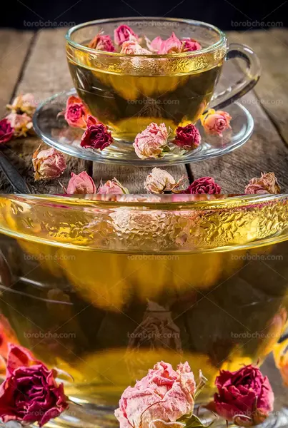 عکس فنجان چای و گل