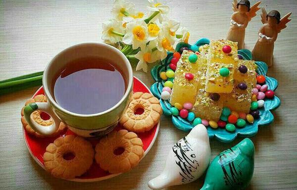 عکس فنجان چای و گل