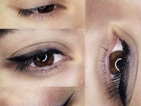 عکس تاتو خط چشم قبل و بعد