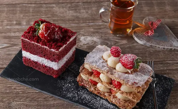 عکس چای و کیک خانگی