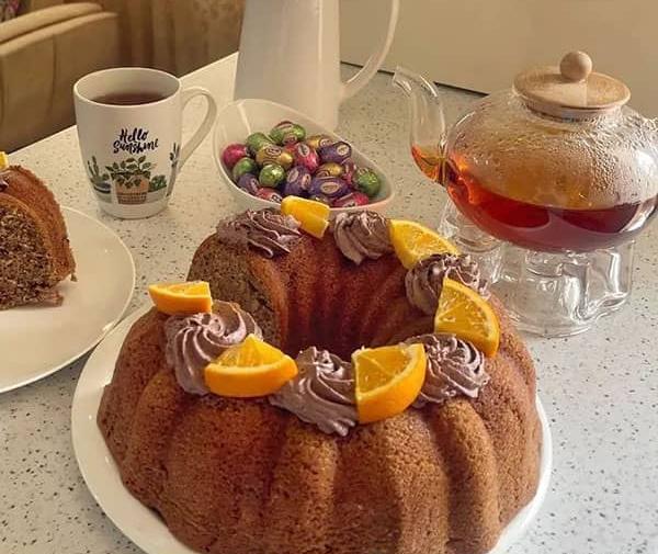 عکس چای دونفره با کیک