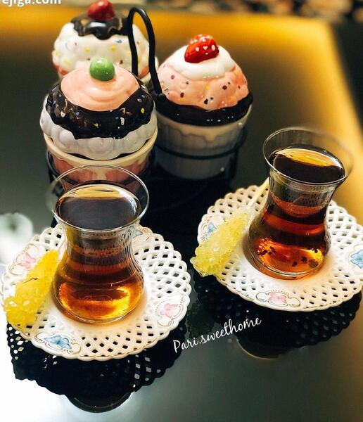 عکس چای دونفره با کیک