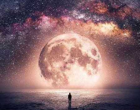 آسمان شب عکس ماه برای پروفایل