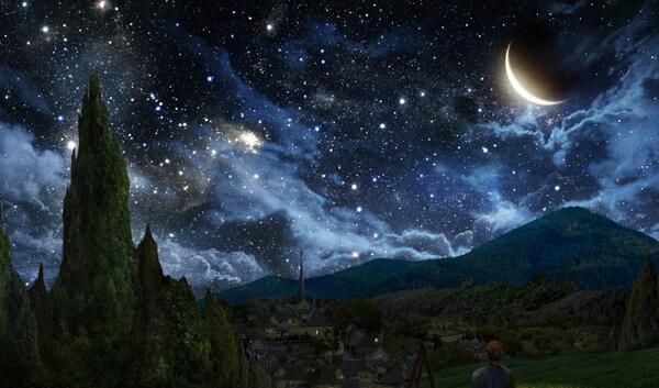 آسمان شب عکس ماه برای پروفایل