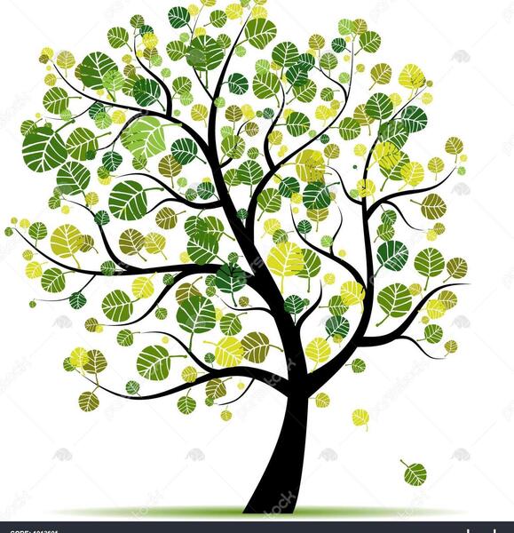 عکس درخت بهار نقاشی