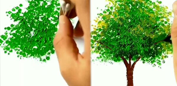 عکس درخت بهاری نقاشی