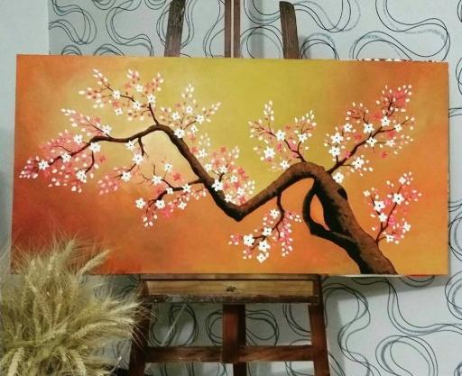 عکس درخت بهاری نقاشی