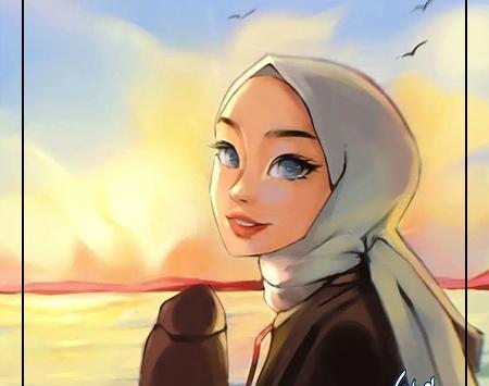 عکس دختر با حجاب کارتونی چادری