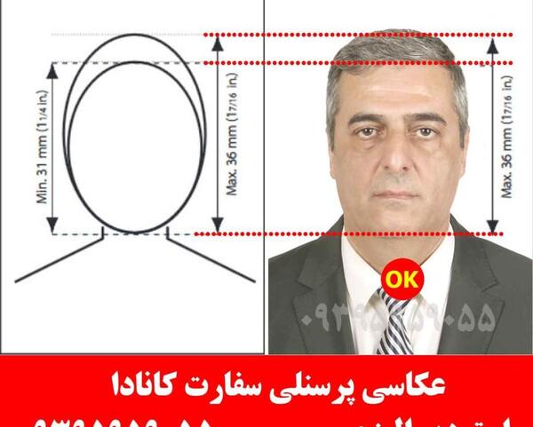 سایز عکس پاسپورت کانادا