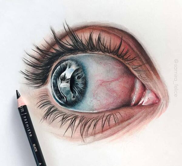 عکس چشم نقاشی رنگی