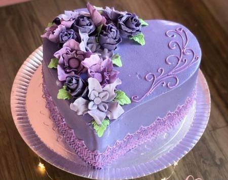 عکس کیک تولد قلبی دخترانه