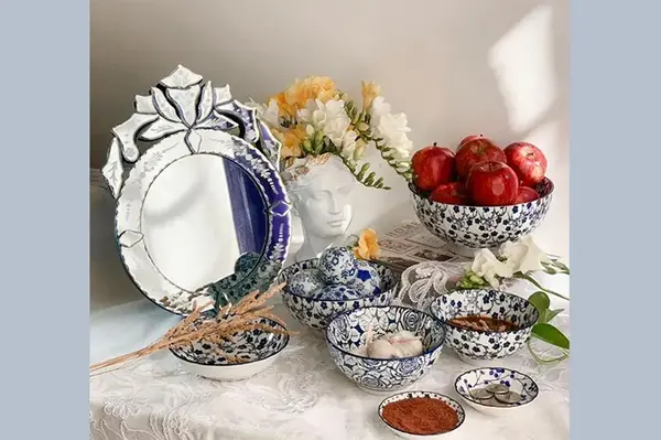 عکس تزیین سفره هفت سین با ظروف مسی