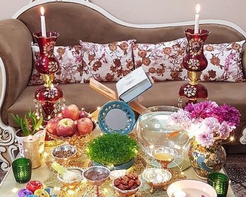 عکس تزیین سفره هفت سین با ظروف مسی