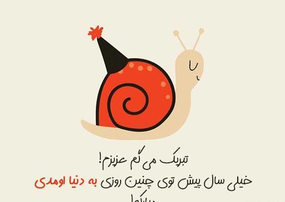 عکس پیامک طنز تبریک تولد به خودم