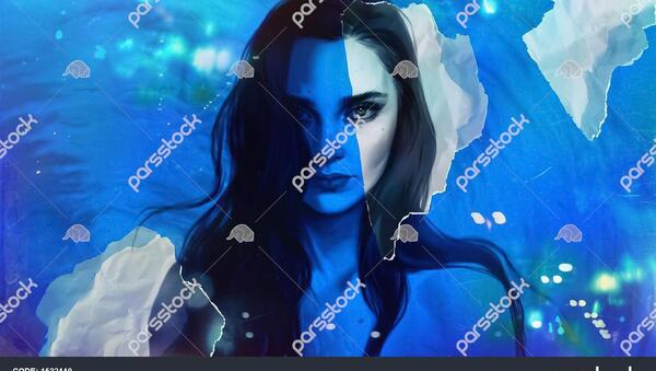 عکس تصویر زمینه آبی دخترانه