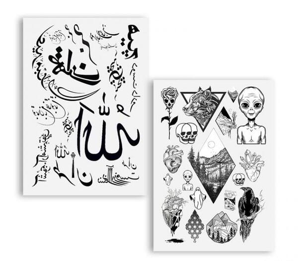 عکس تاتو پسرانه روی کاغذ