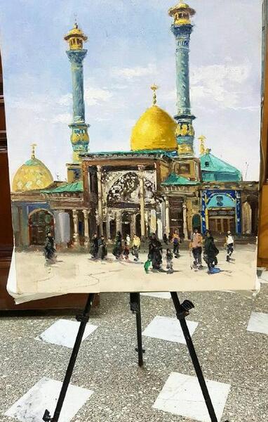 عکس نقاشی گنبد امام علی