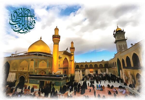 عکس نقاشی گنبد امام علی