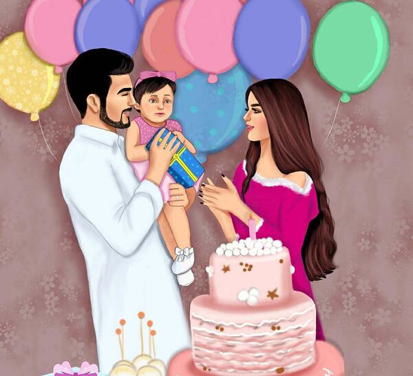 عکس تولد کارتونی دخترانه