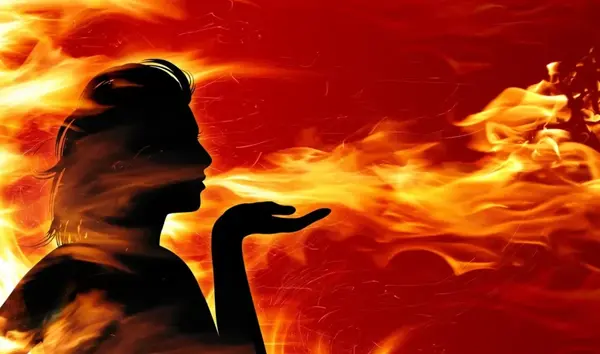 عکس آتش گرفتن آدم