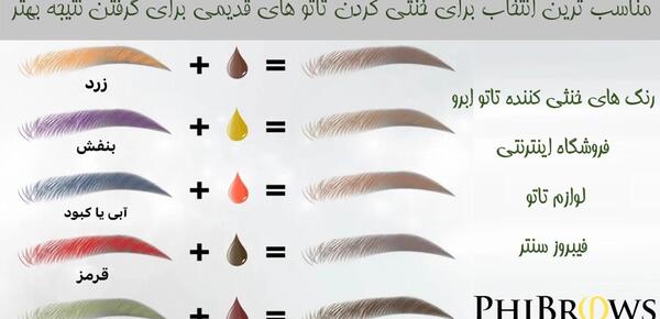 عکس تاتو ابرو رنگ روشن