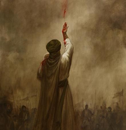 عکس نقاشی امام حسین و علی اصغر
