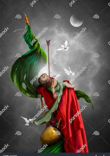 عکس نقاشی امام حسین و علی اصغر