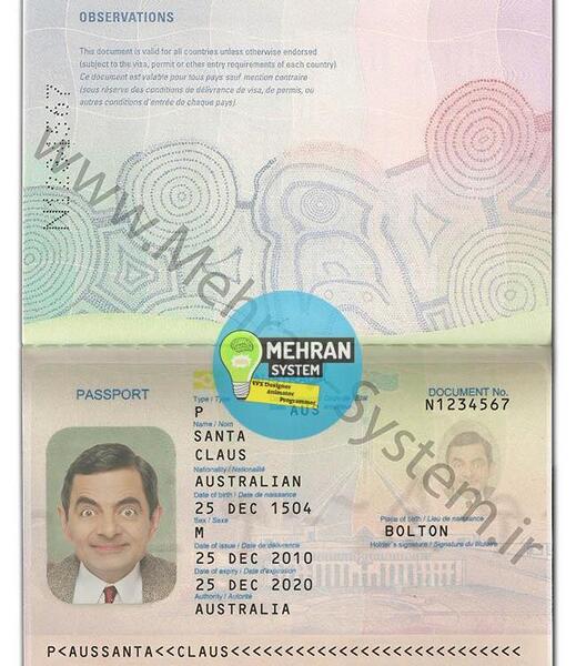 سایز عکس پاسپورت استرالیا