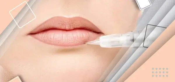 عکس تاتو خط لب قهوه ای