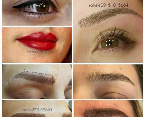 عکس تاتو خط لب قهوه ای