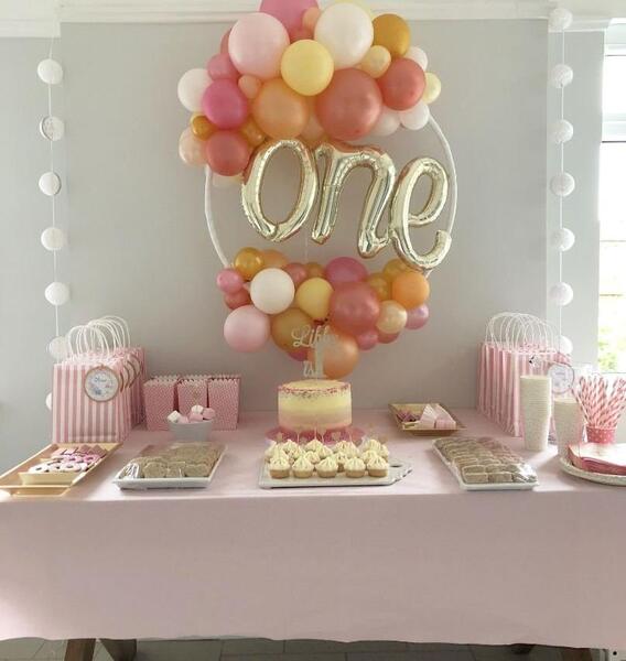 عکس تم تولد یک سالگی دخترانه