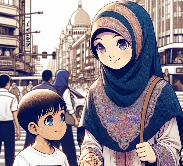عکس پسر با حجاب کارتونی