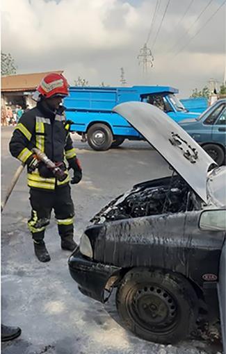 عکس آتش سوزی ماشین