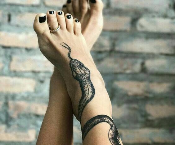 عکس تاتو زنانه روی پا