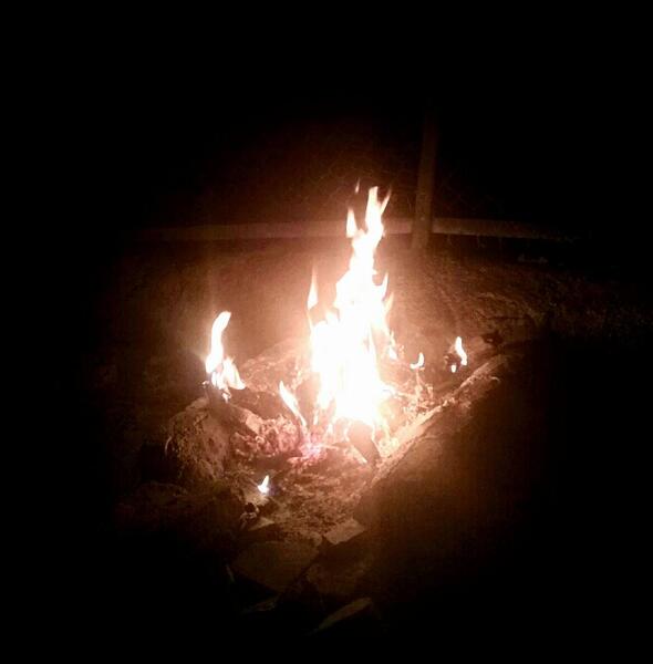 عکس از آتش در شب