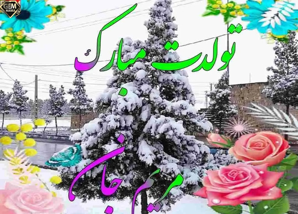 عکس متن مریم جان تولدت مبارک