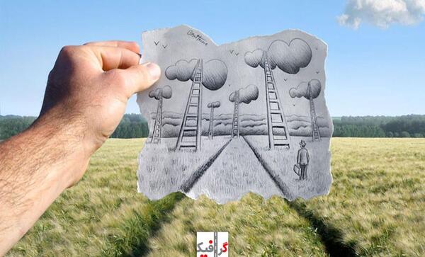 عکس نقاشی آسمان خراش
