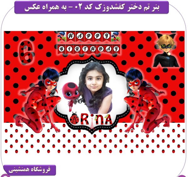 عکس تم تولد دختر کفشدوزکی