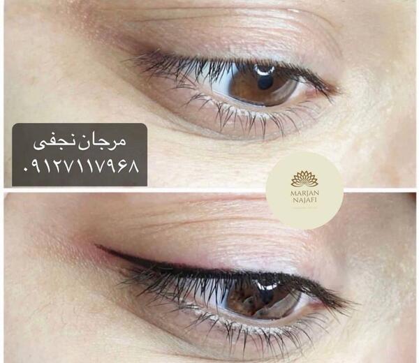 عکس تاتو خط چشم پهن