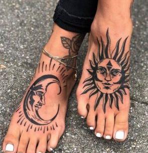 عکس تاتو روی پا مردانه