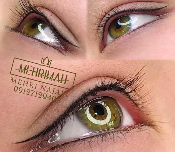عکس تاتو خط چشم بن مژه