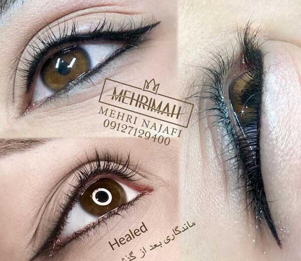عکس تاتو خط چشم بن مژه