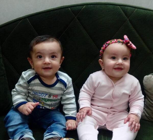 عکس بچه دوقلو دختر و پسر