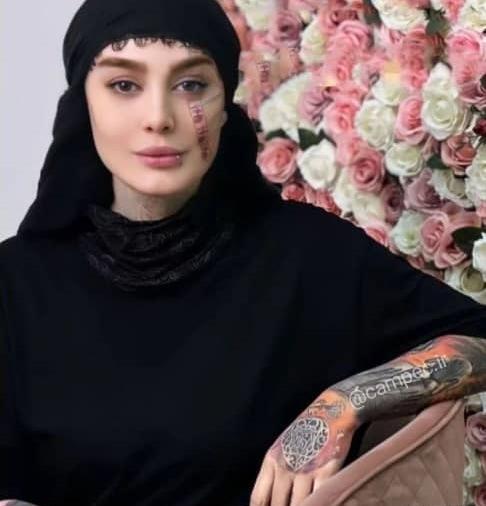 عکس تاتو صورت سحر قریشی