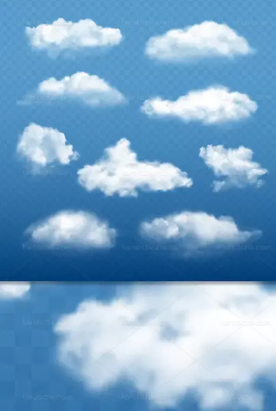 عکس آسمان آبی با ابر سفید